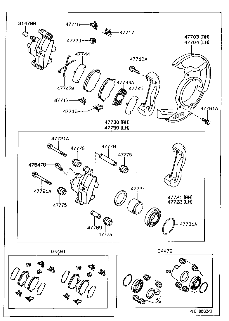 TOYOTA COROLLA HBCE90LAGMRSW POWERTRAINCHASSIS FRONT DISC BRAKE
