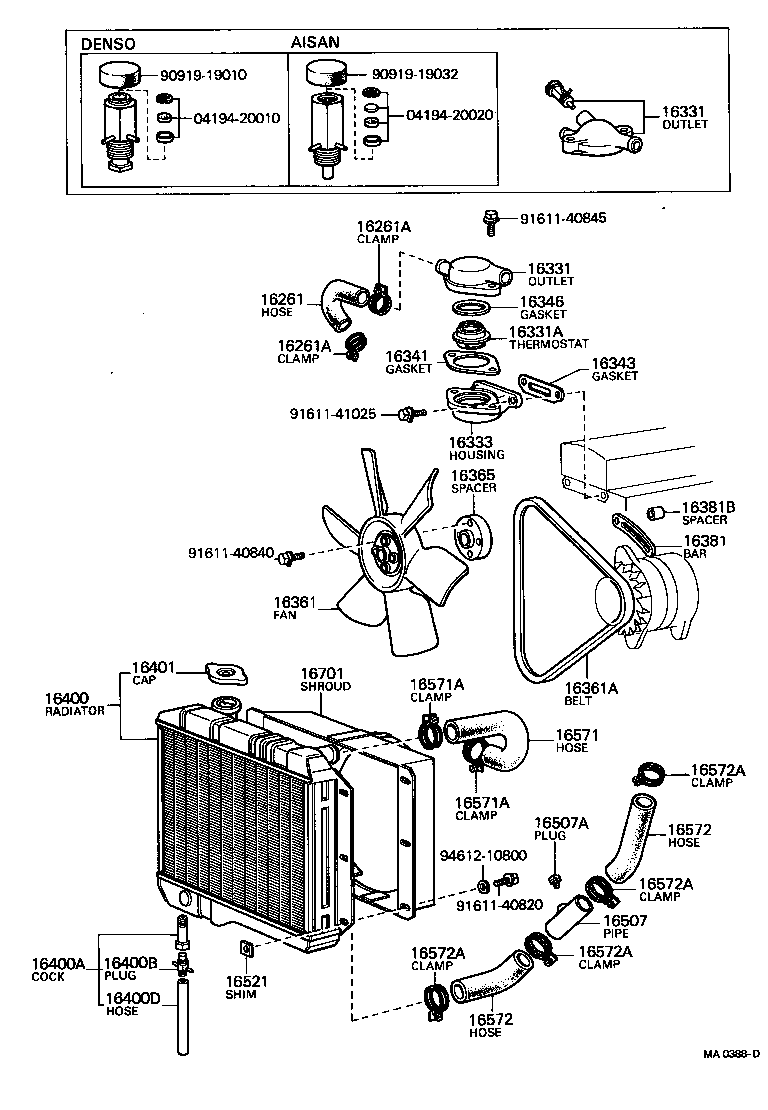  LAND CRUISER 40 45 55 |  RADIATOR WATER OUTLET