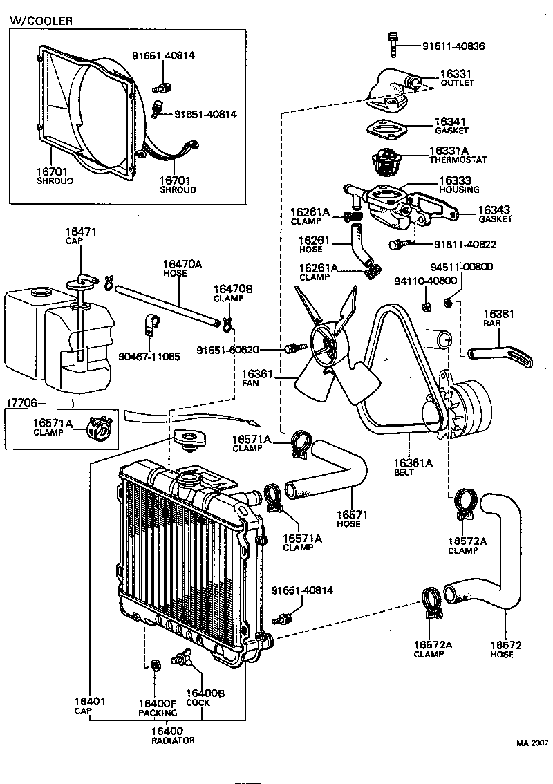  CARINA |  RADIATOR WATER OUTLET