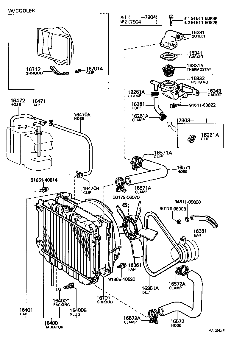  CARINA |  RADIATOR WATER OUTLET