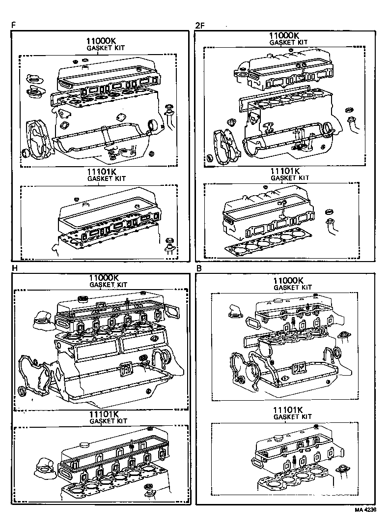  LAND CRUISER 40 45 55 |  ENGINE OVERHAUL GASKET KIT