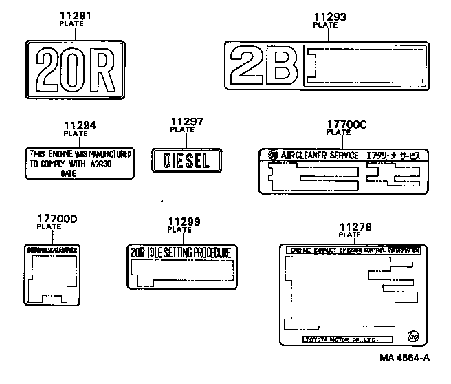  COASTER |  CAUTION PLATE NAME PLATE ENGINE