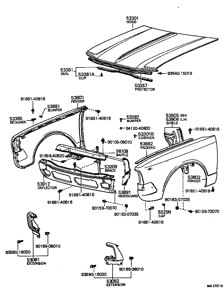  CARINA |  HOOD FRONT FENDER