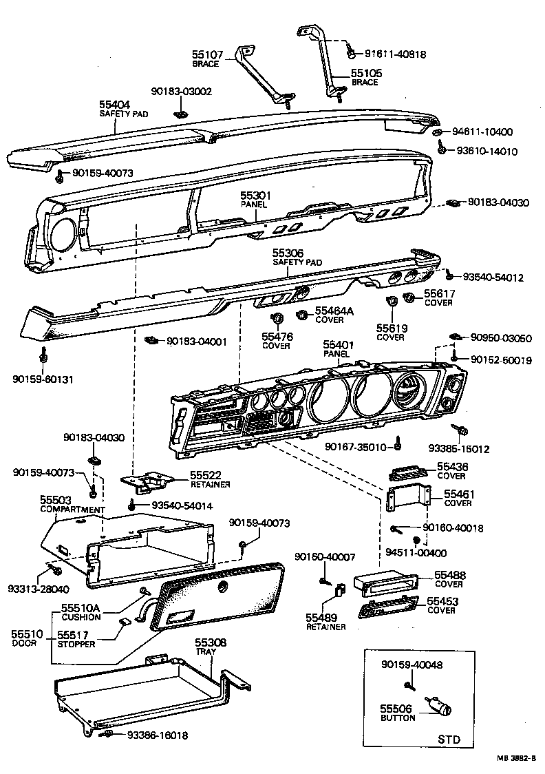  CARINA |  INSTRUMENT PANEL GLOVE COMPARTMENT