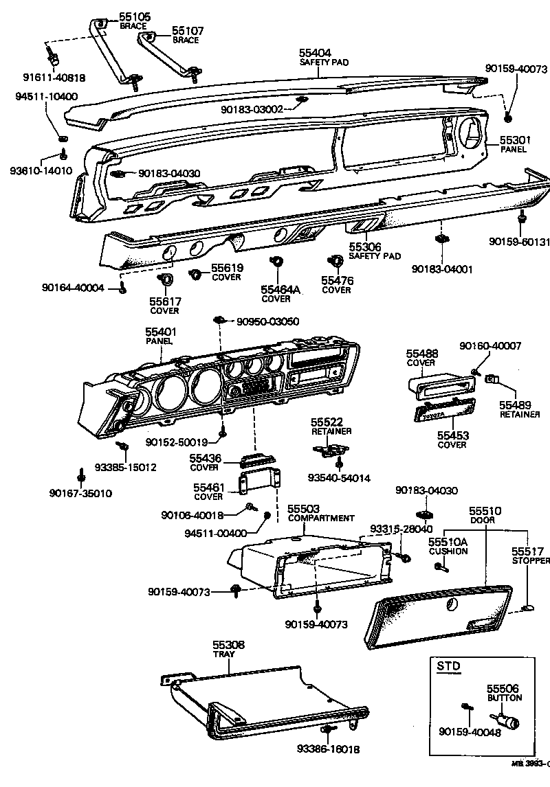  CARINA |  INSTRUMENT PANEL GLOVE COMPARTMENT