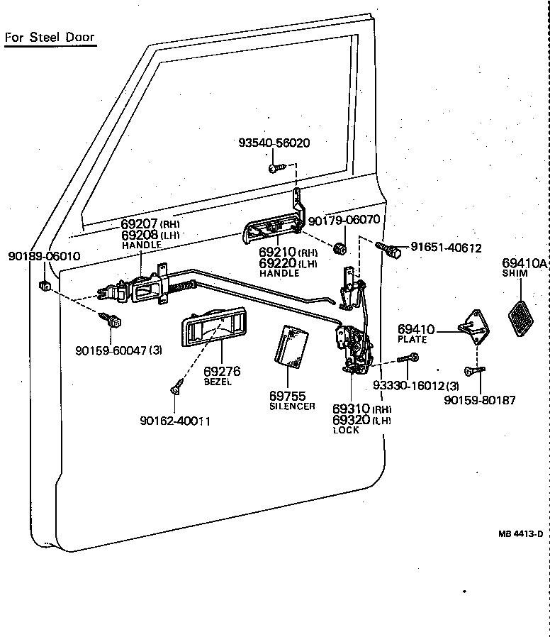 LAND CRUISER 40 45 55 | FRONT DOOR LOCK HANDLE