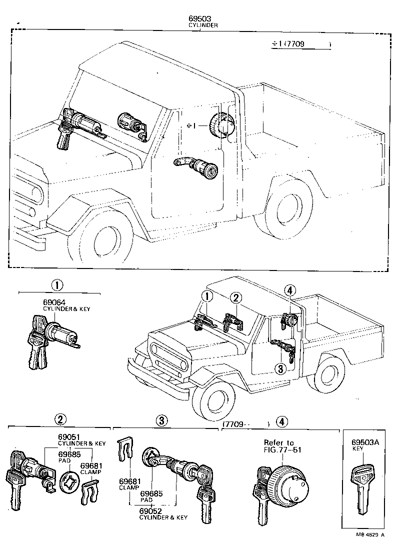  LAND CRUISER 40 45 55 |  SEPARATION DOOR PANEL GLASS