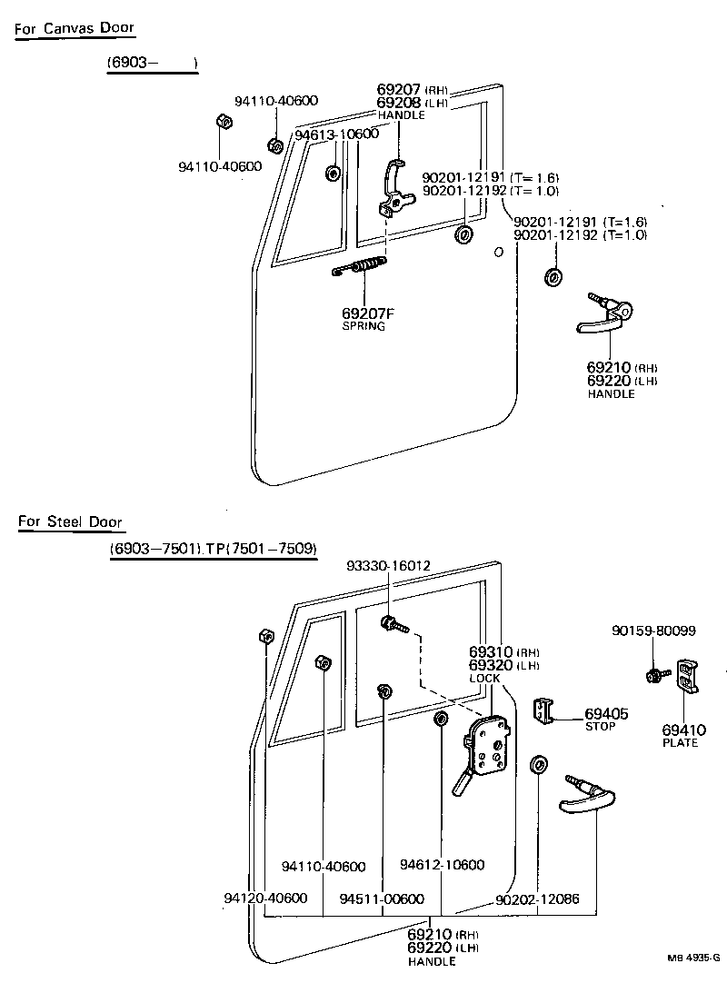  LAND CRUISER 40 45 55 |  FRONT DOOR LOCK HANDLE