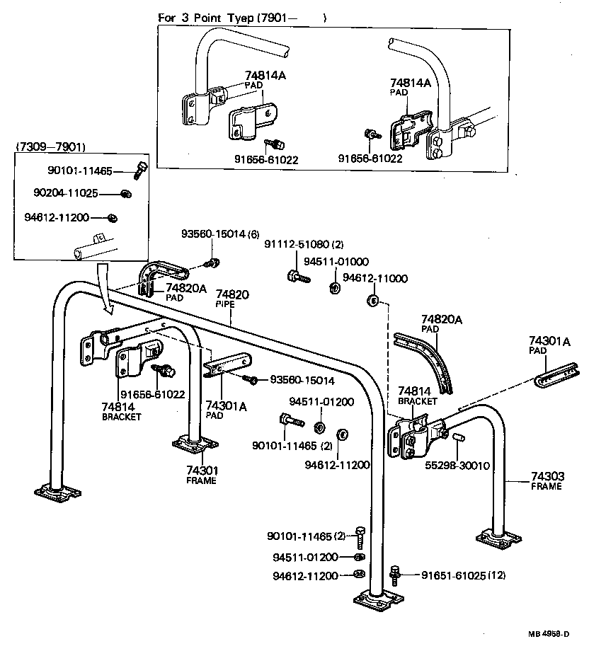  LAND CRUISER 40 45 55 |  PROTECTOR PIPE ROLL BAR HANDRAIL