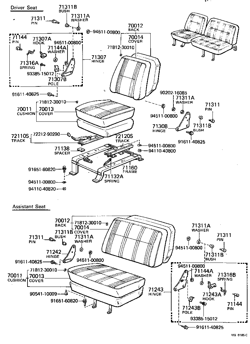  LAND CRUISER 40 45 55 |  SEAT SEAT TRACK