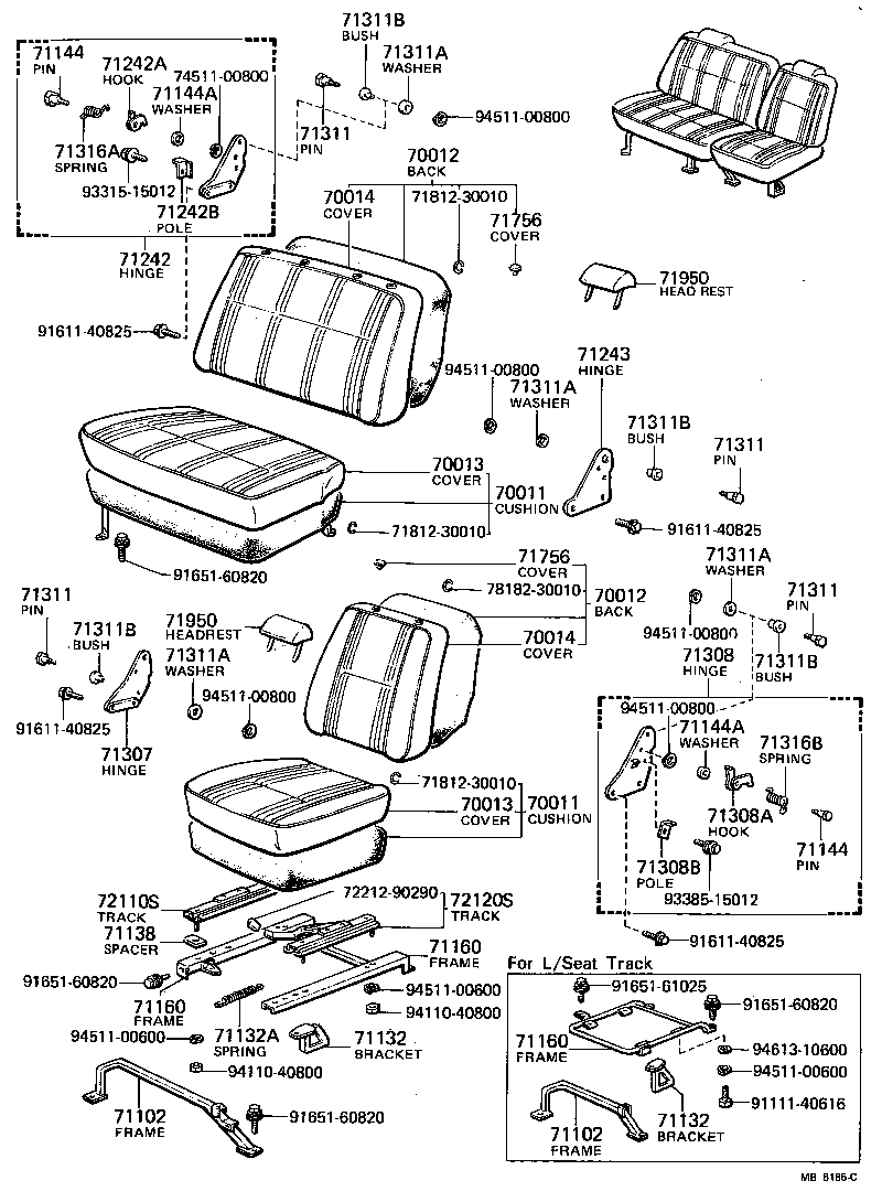  LAND CRUISER 40 45 55 |  SEAT SEAT TRACK