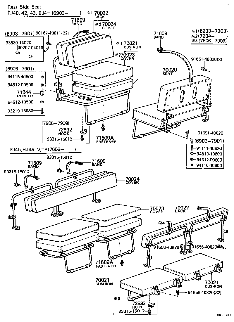  LAND CRUISER 40 45 55 |  SEAT SEAT TRACK