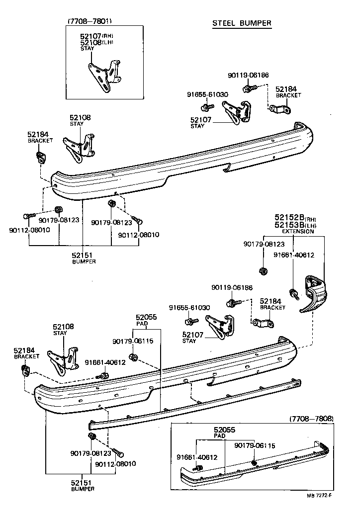  CARINA |  REAR BUMPER BUMPER STAY
