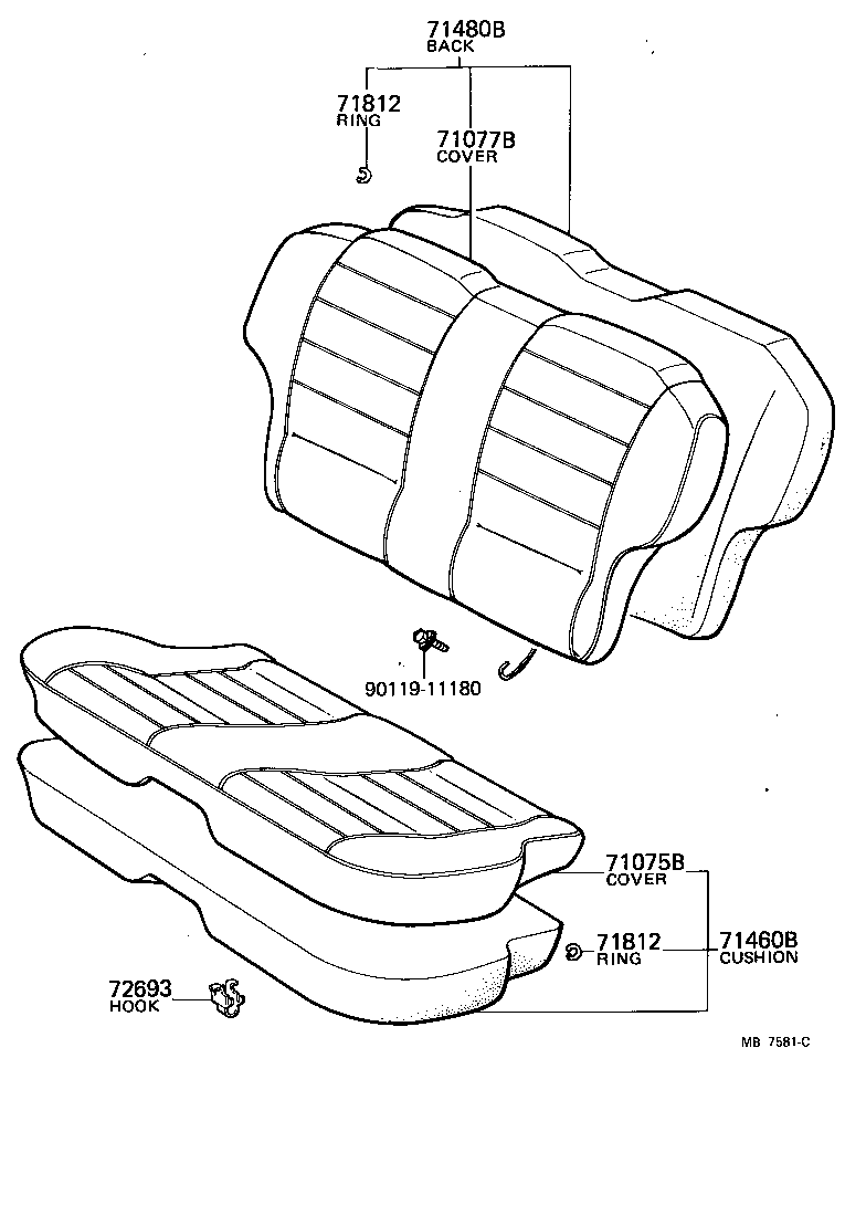  CELICA |  REAR SEAT SEAT TRACK