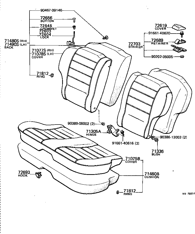  CELICA |  REAR SEAT SEAT TRACK