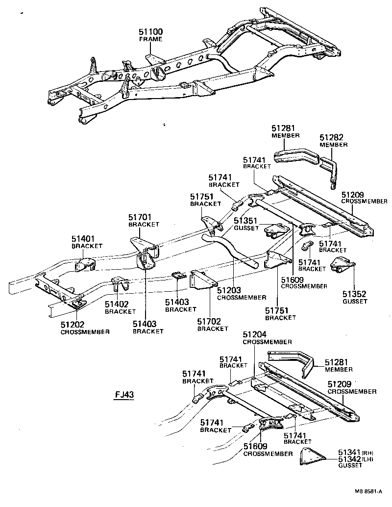  LAND CRUISER 40 45 55 |  FRAME