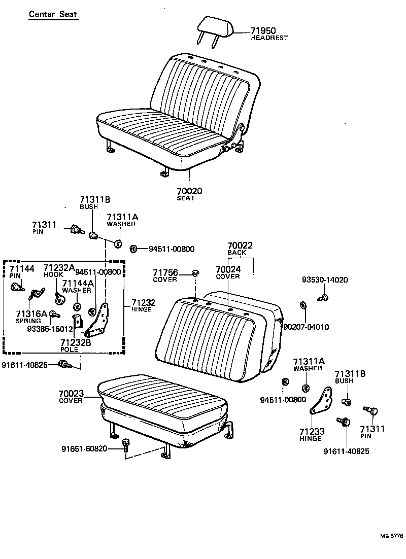  LAND CRUISER 40 45 55 |  SEAT SEAT TRACK
