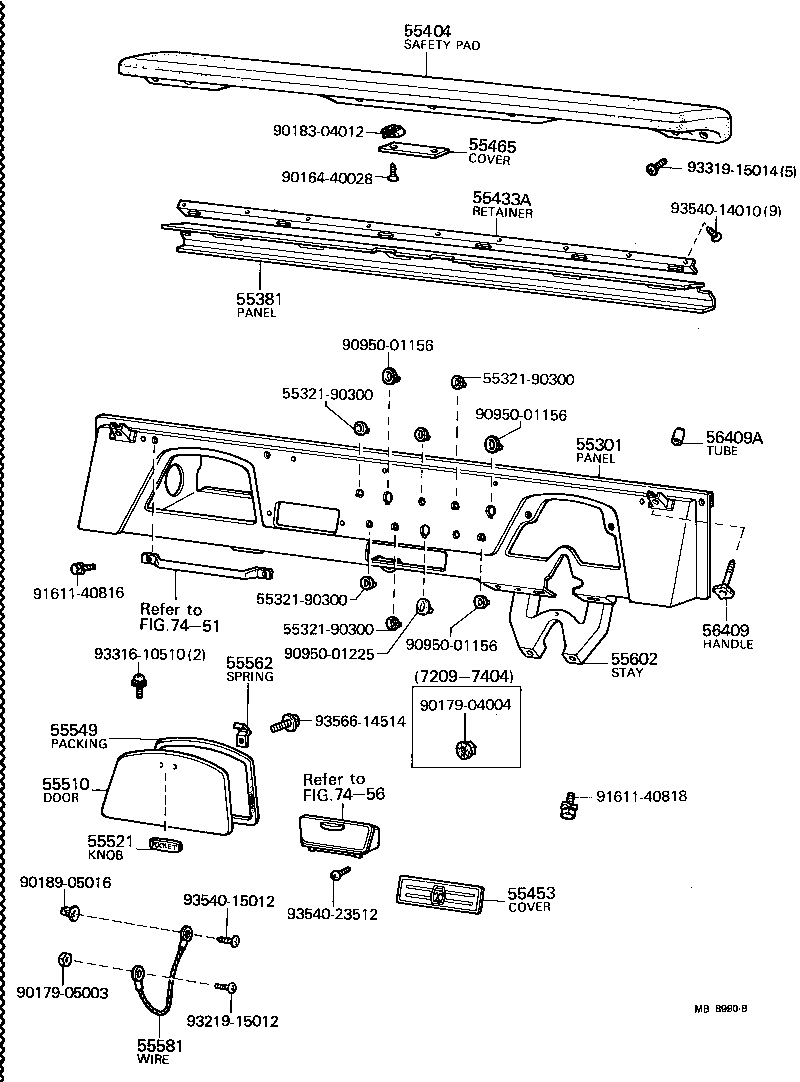  LAND CRUISER 40 45 55 |  INSTRUMENT PANEL GLOVE COMPARTMENT