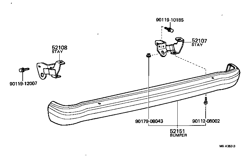  CROWN |  REAR BUMPER BUMPER STAY