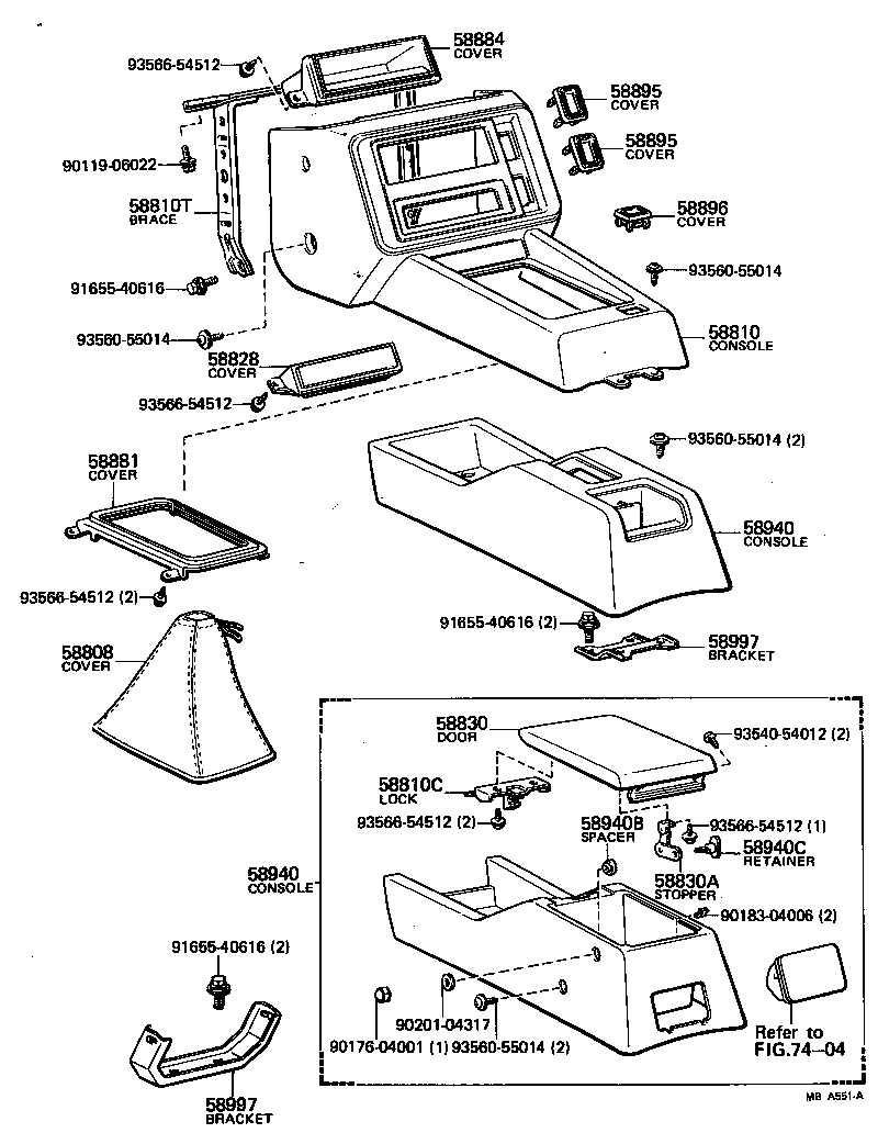  CARINA |  CONSOLE BOX BRACKET