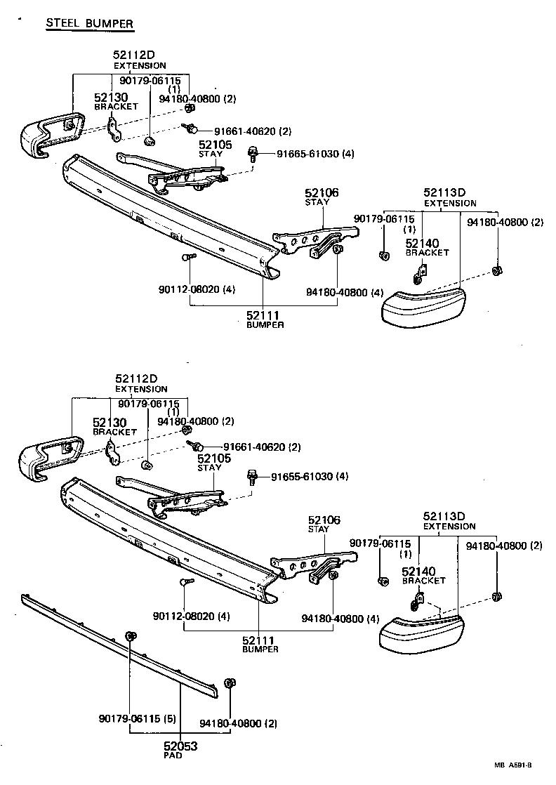  CARINA |  FRONT BUMPER BUMPER STAY