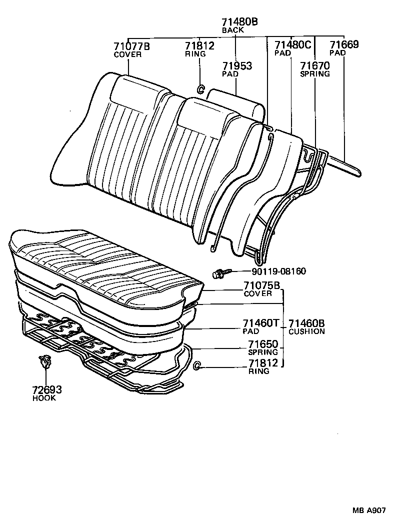  CARINA |  REAR SEAT SEAT TRACK