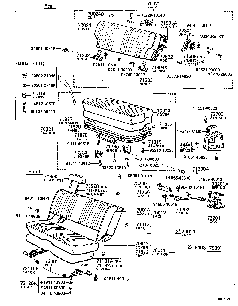  LAND CRUISER 40 45 55 |  SEAT SEAT TRACK