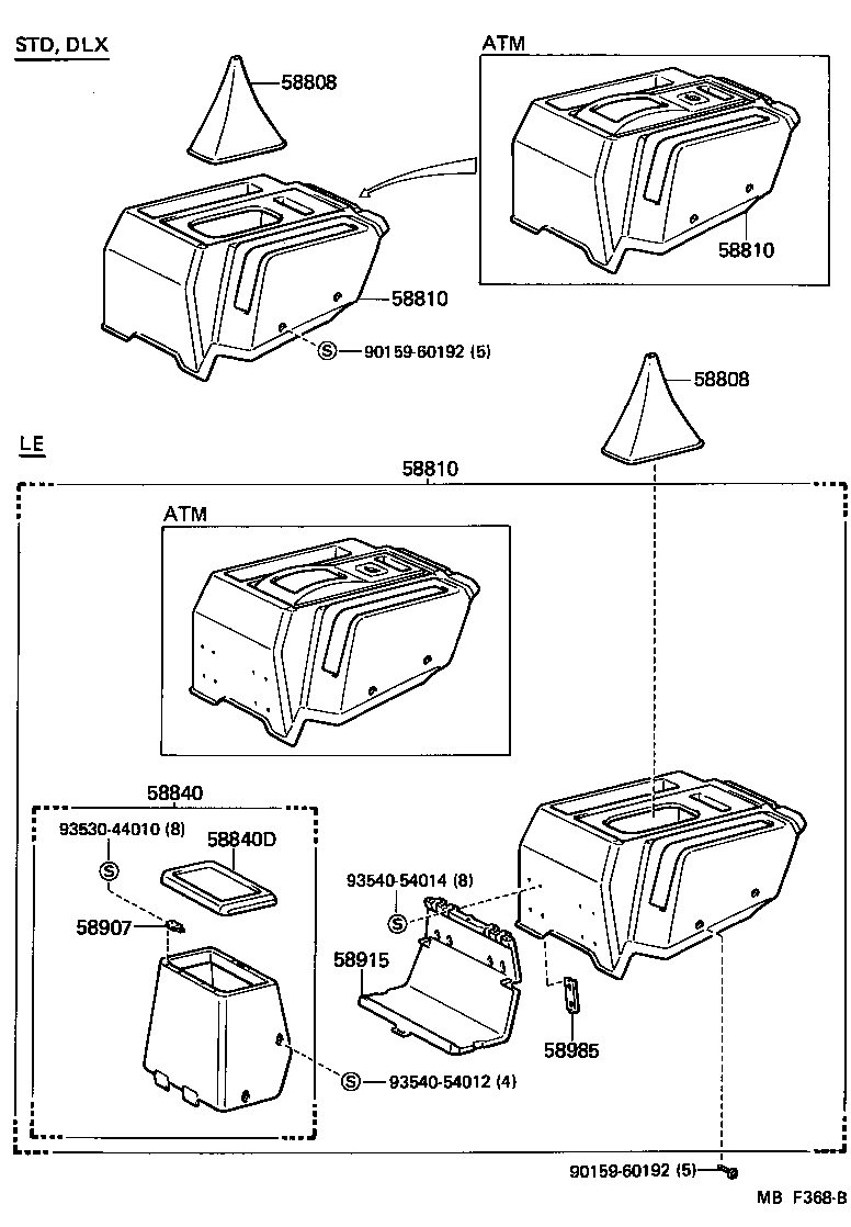  VAN |  CONSOLE BOX BRACKET