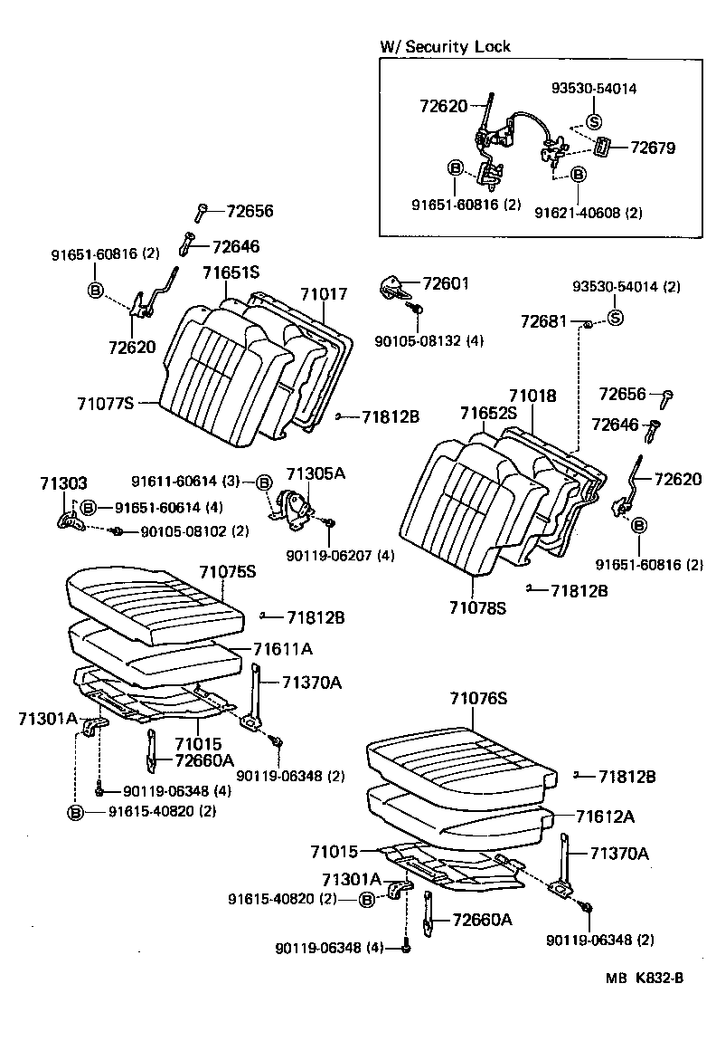 TERCEL |  REAR SEAT SEAT TRACK