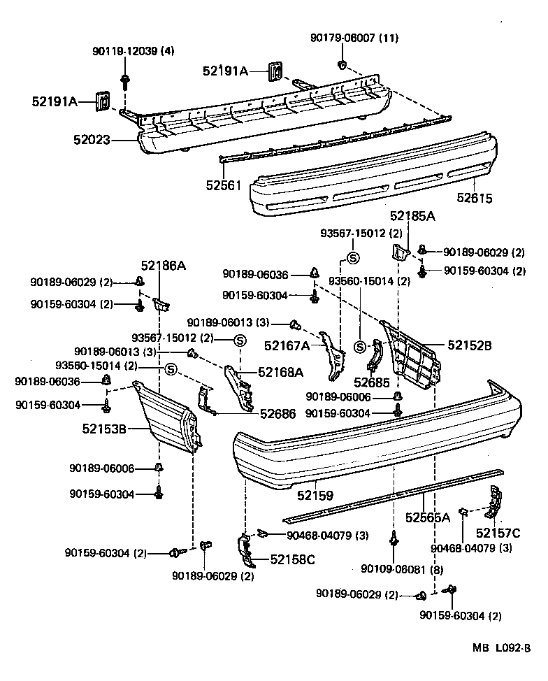  CAMRY |  REAR BUMPER BUMPER STAY