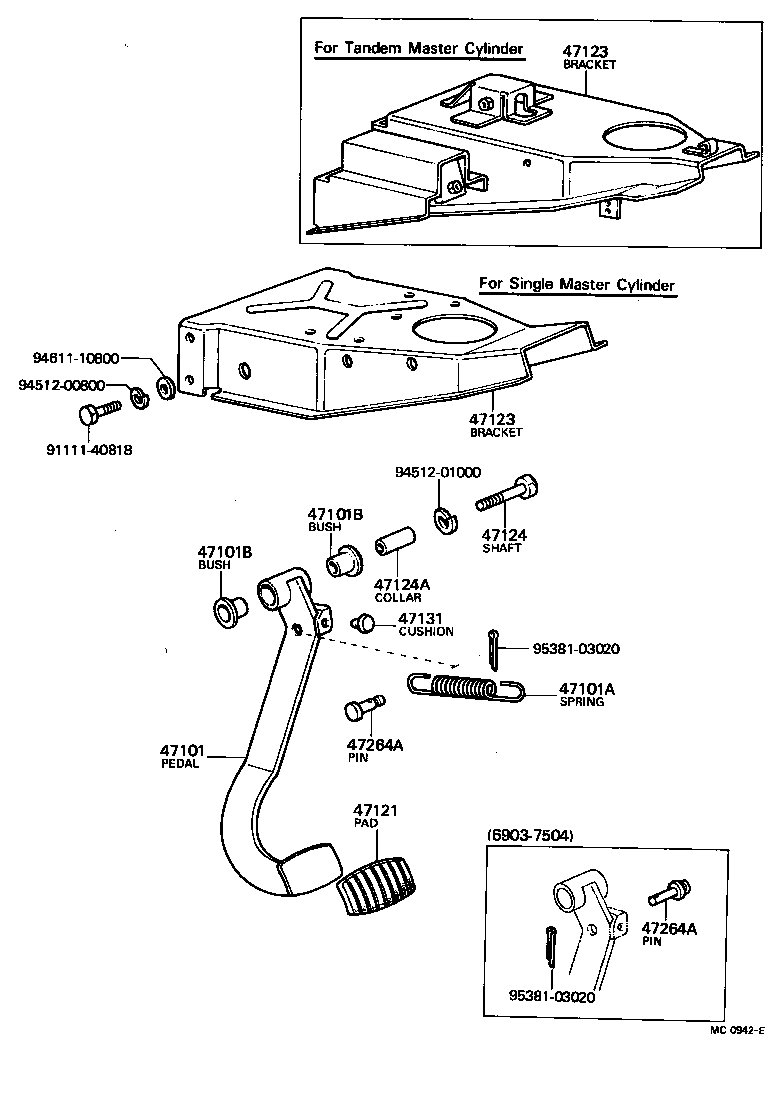  LAND CRUISER 40 45 55 |  BRAKE PEDAL BRACKET