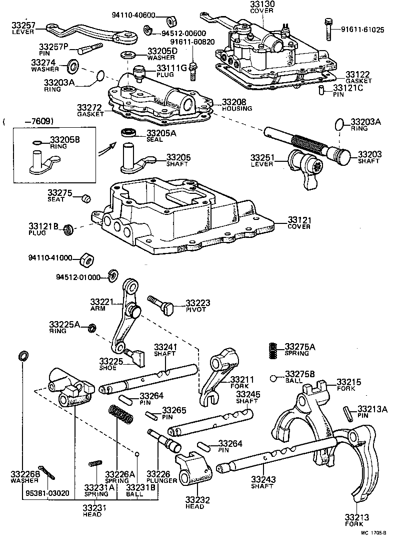  TOYOACE |  GEAR SHIFT FORK LEVER SHAFT MTM