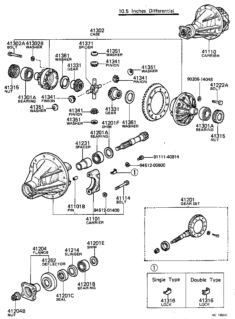  TOYOACE |  REAR AXLE HOUSING DIFFERENTIAL