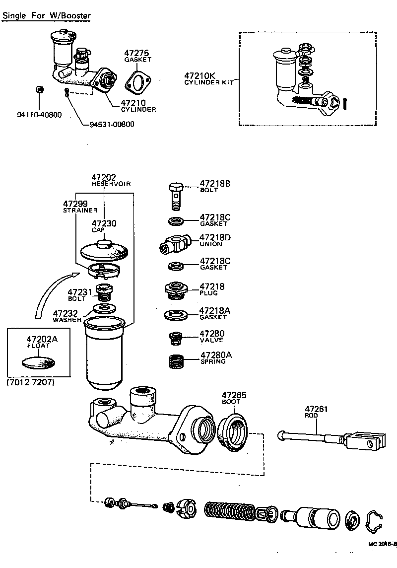  CARINA |  BRAKE MASTER CYLINDER