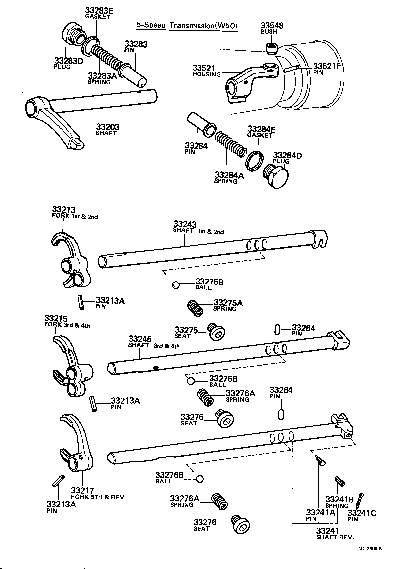  CROWN |  GEAR SHIFT FORK LEVER SHAFT MTM