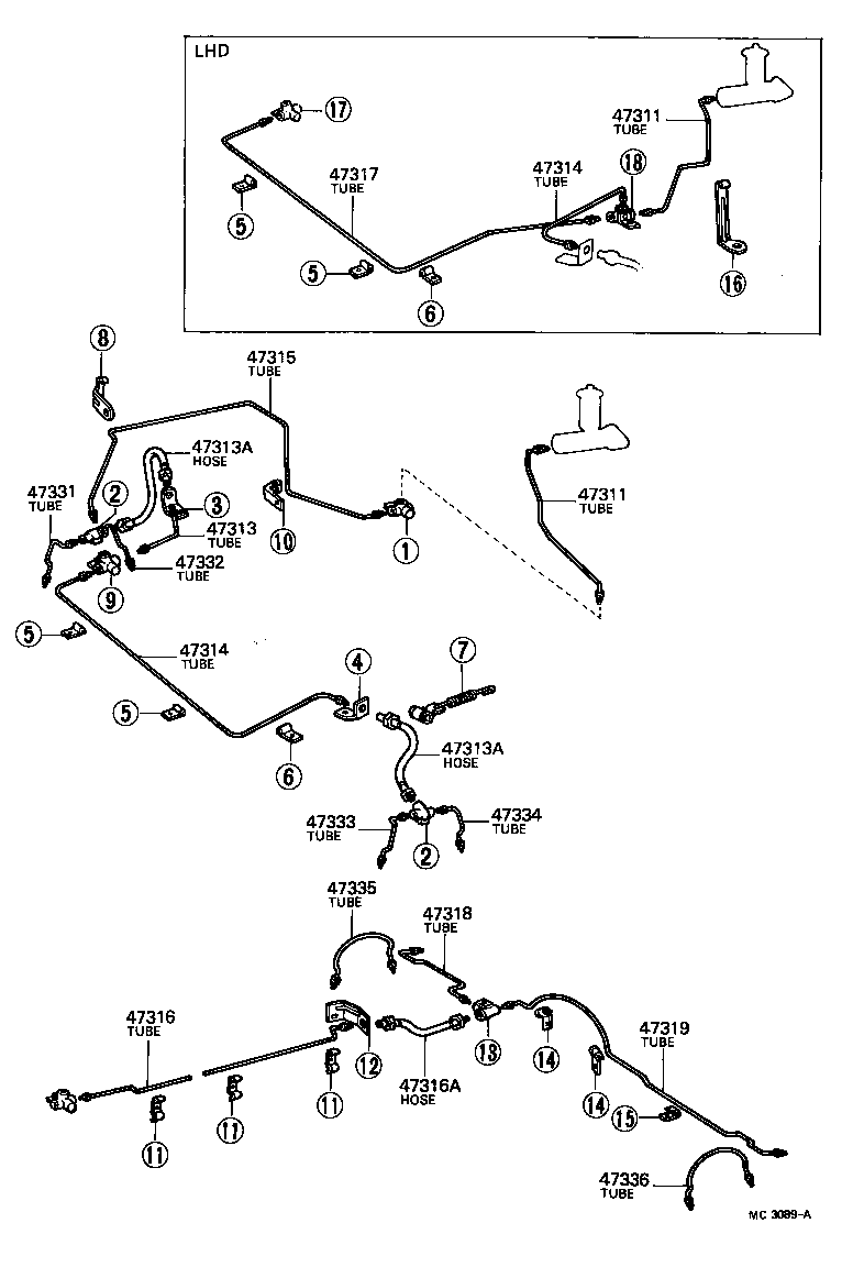  LAND CRUISER 40 45 55 |  BRAKE TUBE CLAMP