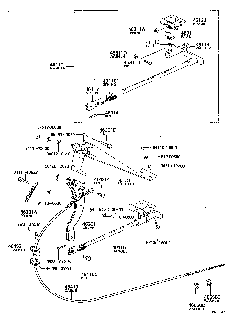  LAND CRUISER 40 45 55 |  PARKING BRAKE CABLE