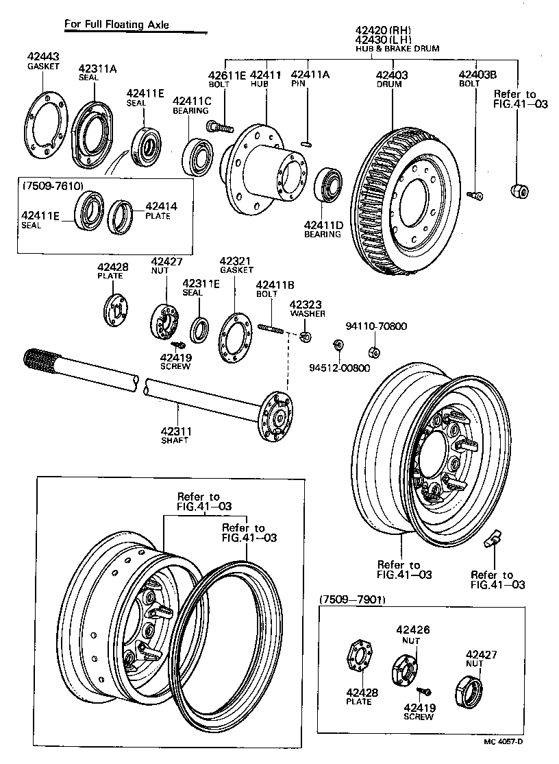  LAND CRUISER 40 45 55 |  REAR AXLE SHAFT HUB