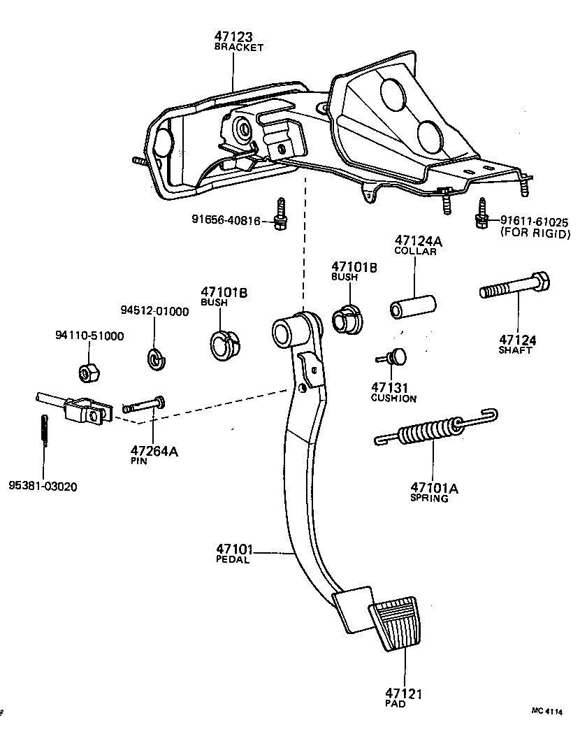  CARINA |  BRAKE PEDAL BRACKET