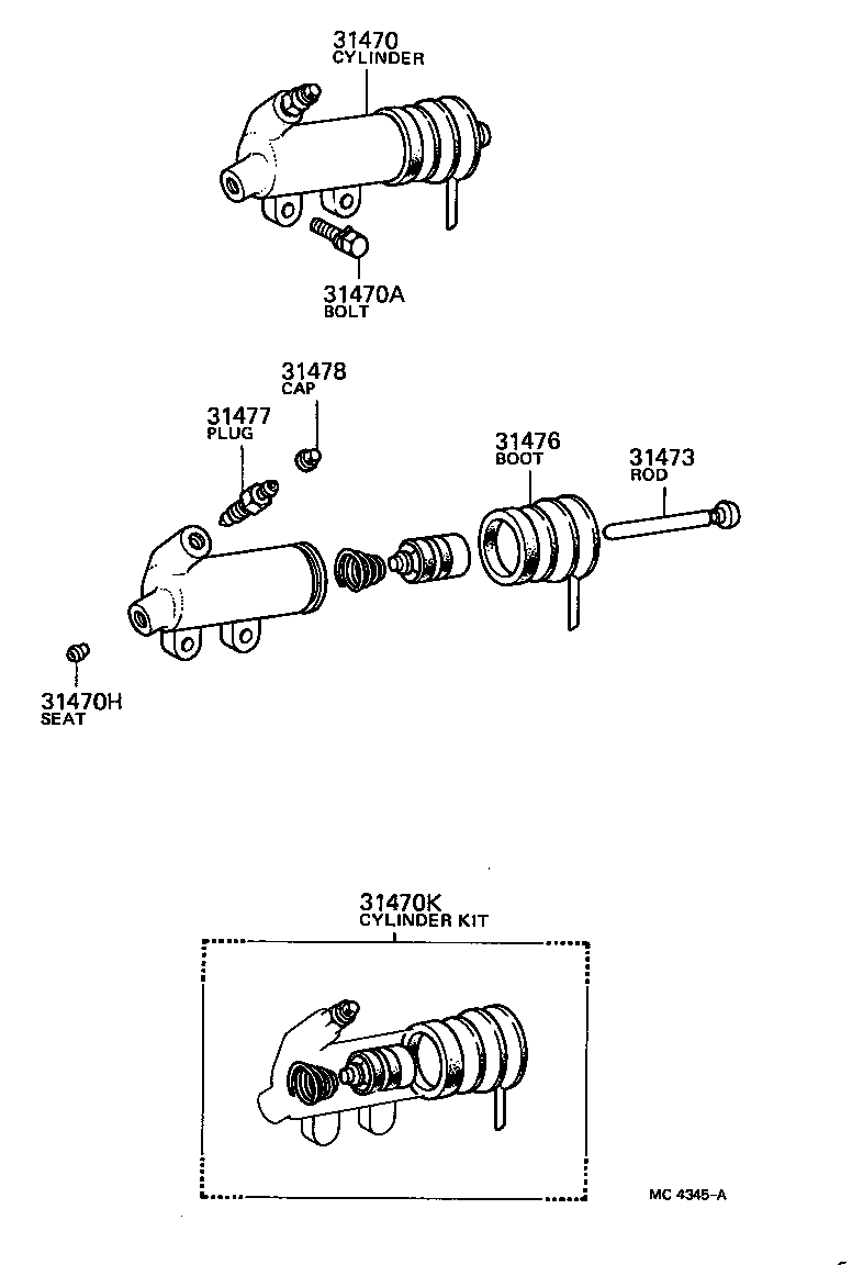  CROWN |  CLUTCH RELEASE CYLINDER