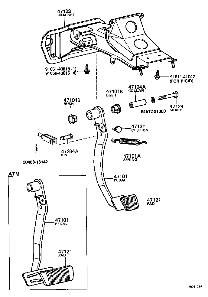  CARINA |  BRAKE PEDAL BRACKET