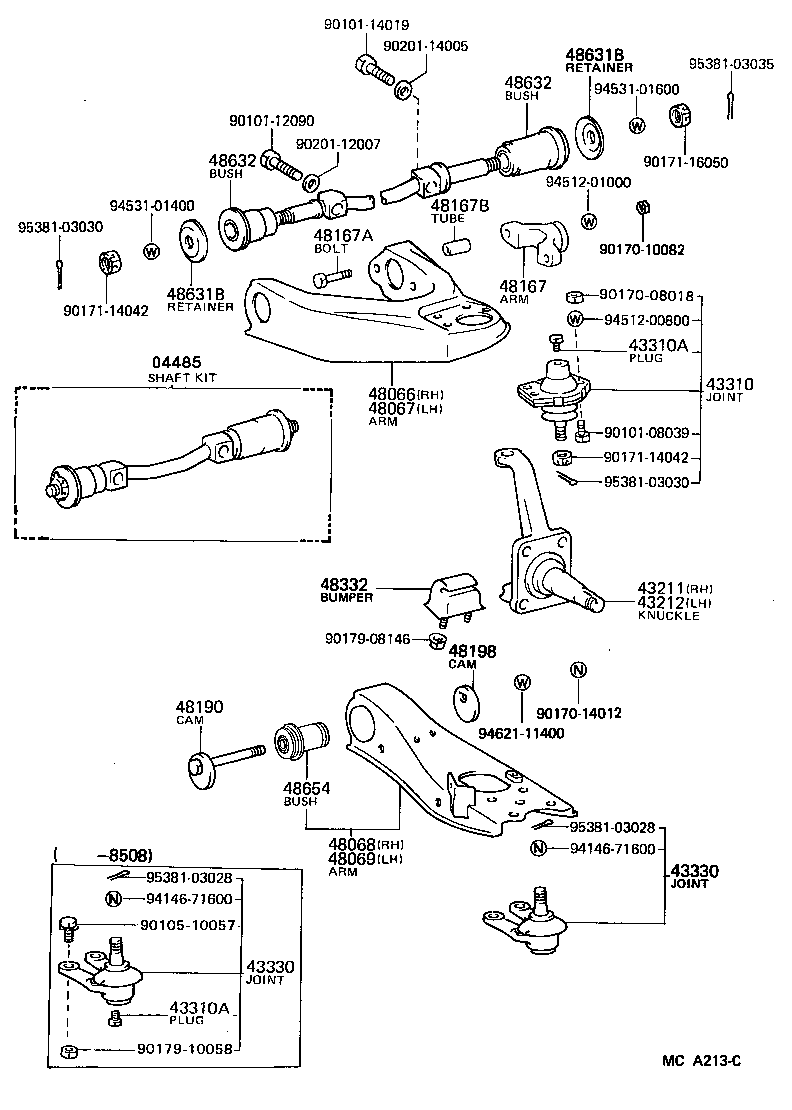  VAN |  FRONT AXLE ARM STEERING KNUCKLE