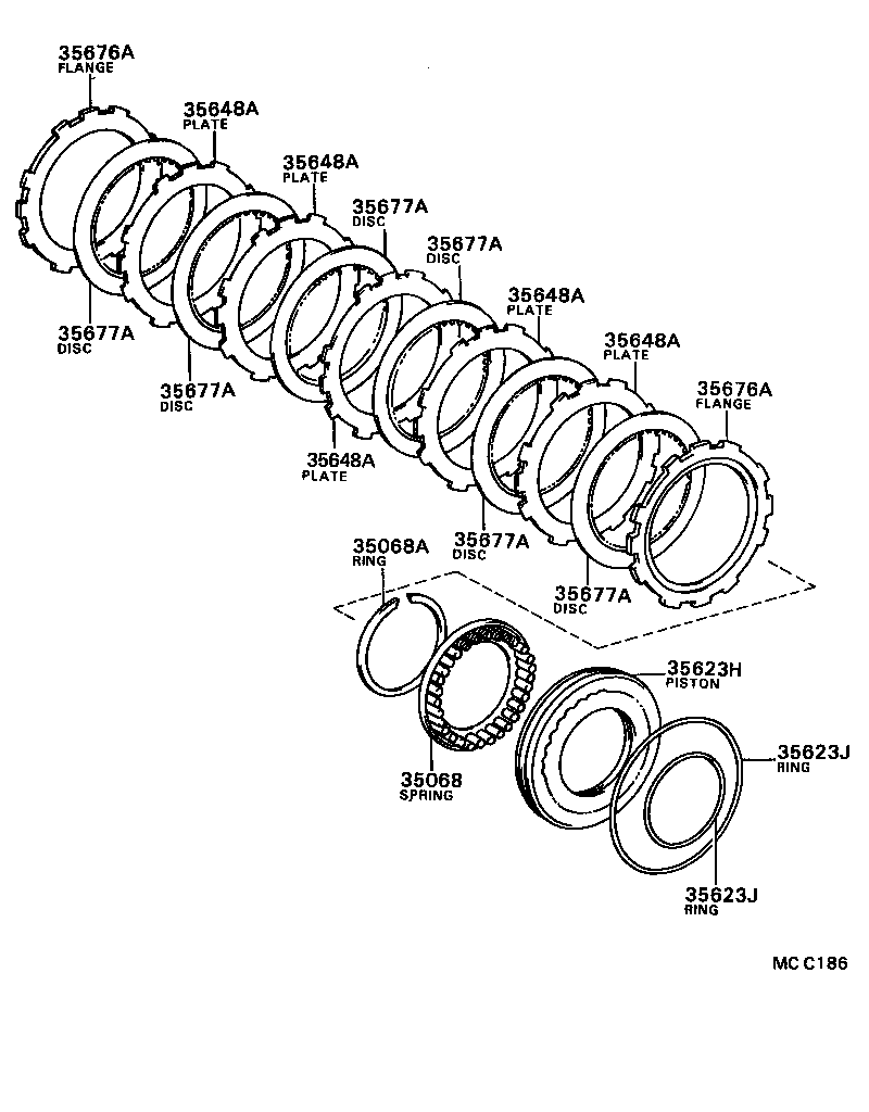 CELICA |  BRAKE NO 3 1ST REVERSE BRAKE ATM