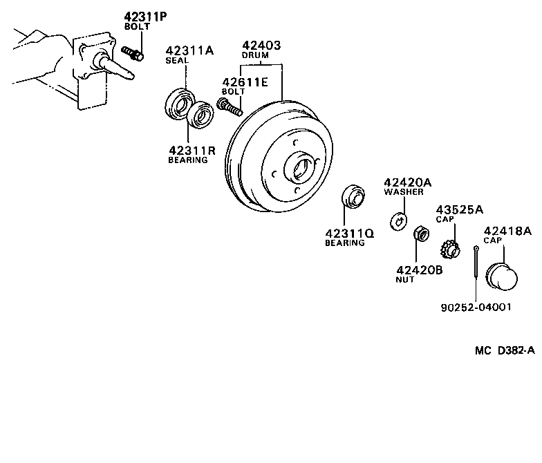  TERCEL |  REAR AXLE SHAFT HUB