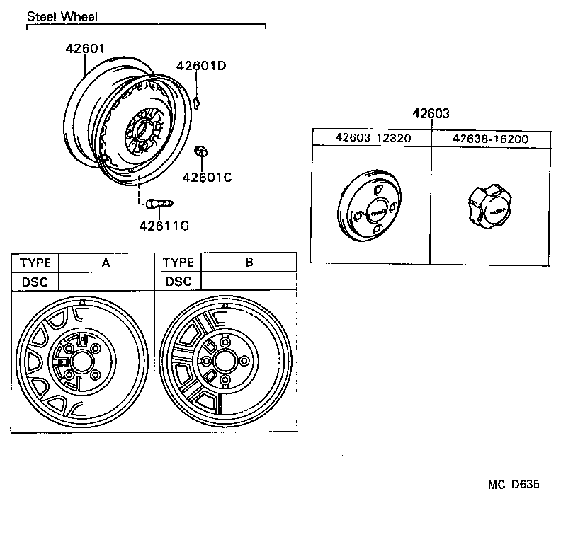  TERCEL |  DISC WHEEL WHEEL CAP