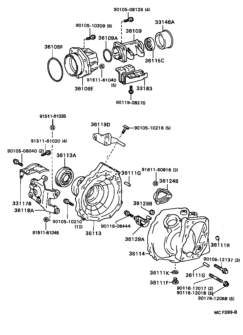  CAMRY |  TRANSFER CASE EXTENSION HOUSING