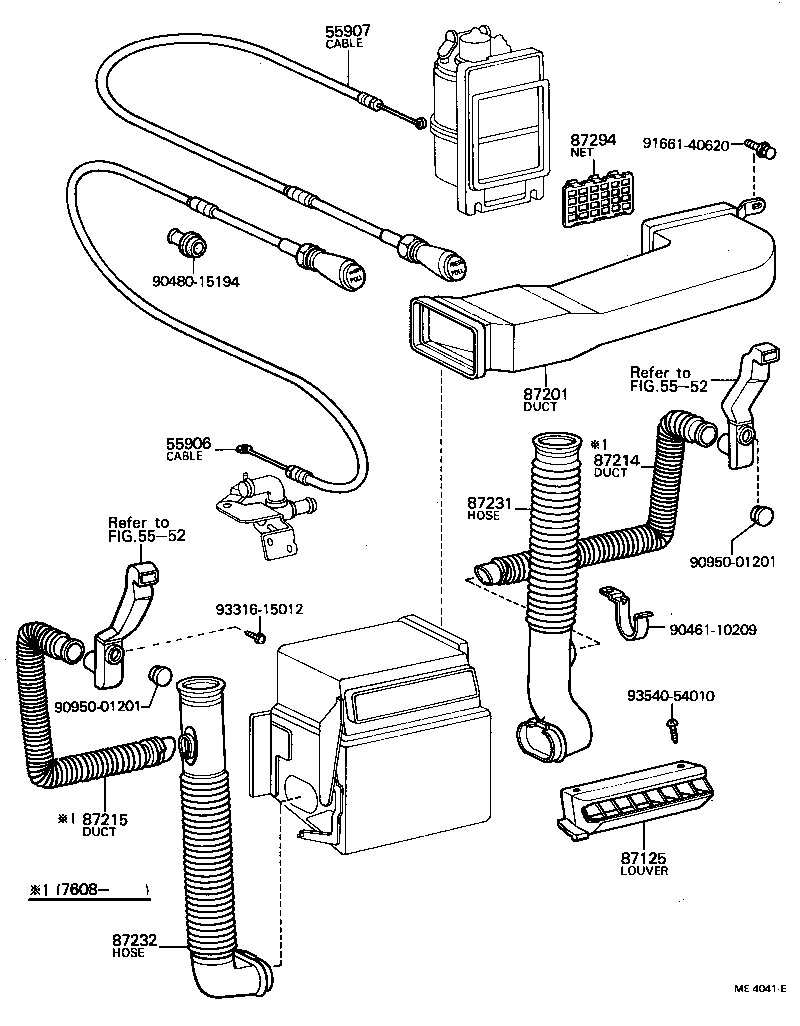 LAND CRUISER 40 45 55 | HEATING AIR CONDITIONING CONTROL AIR DUCT