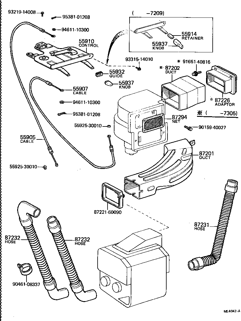  LAND CRUISER 40 45 55 |  HEATING AIR CONDITIONING CONTROL AIR DUCT