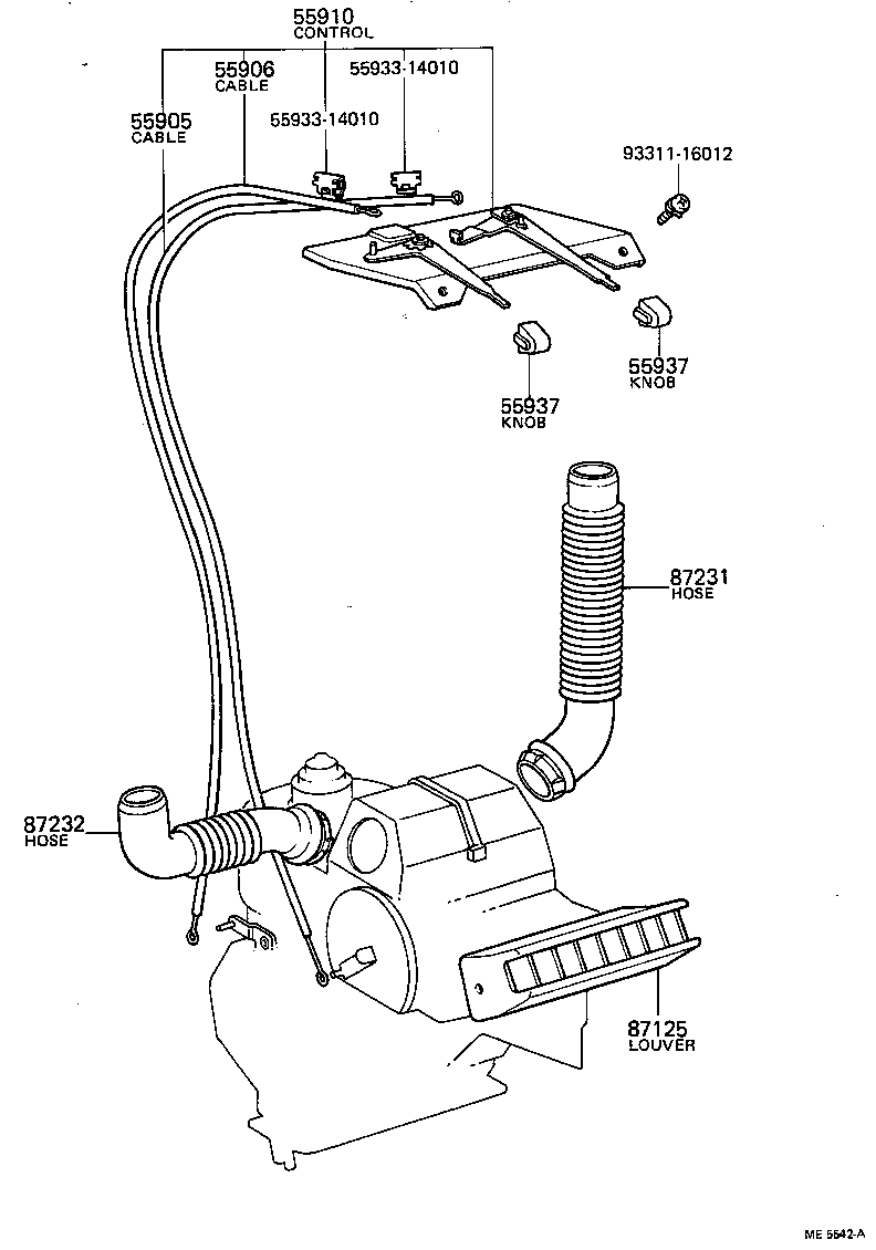  TOYOACE |  HEATING AIR CONDITIONING CONTROL AIR DUCT