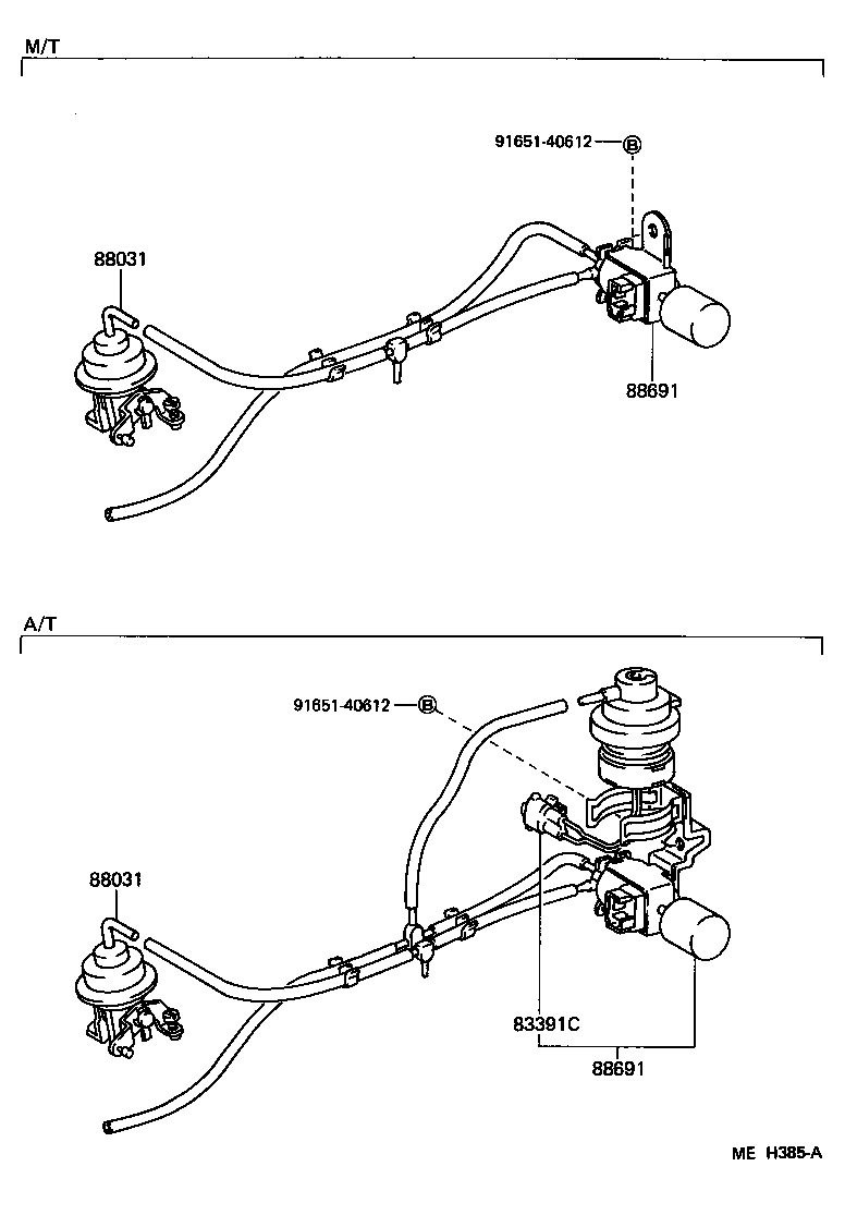  TERCEL |  HEATING AIR CONDITIONING VACUUM PIPING